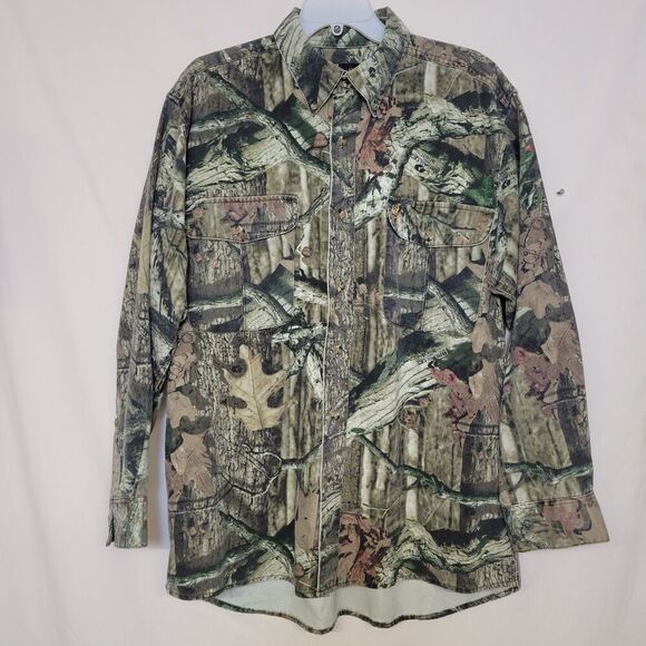 Browning Jacket Mens Large Full Zip Soft Shell Mossy Oak Break Up Infinity Camo - Picture 1 of 6